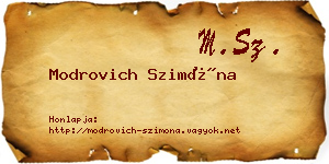 Modrovich Szimóna névjegykártya